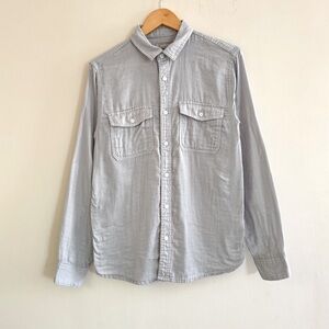 Everlane Men’s Gauze Double Pocket Shirt – Gray – Size S‎